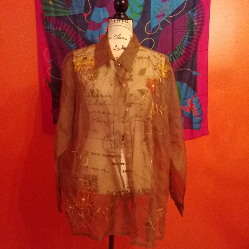 Maggie Barnes iridescent sillk blouse NOT FOR SALE